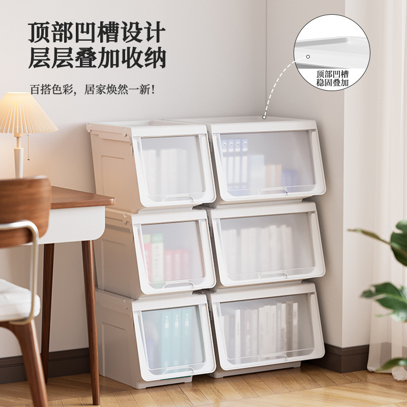 Household Storage Box Front Open Hippo Mouth Storage Basket Household Clamshell Snack Storage Box Clothes Storage Box