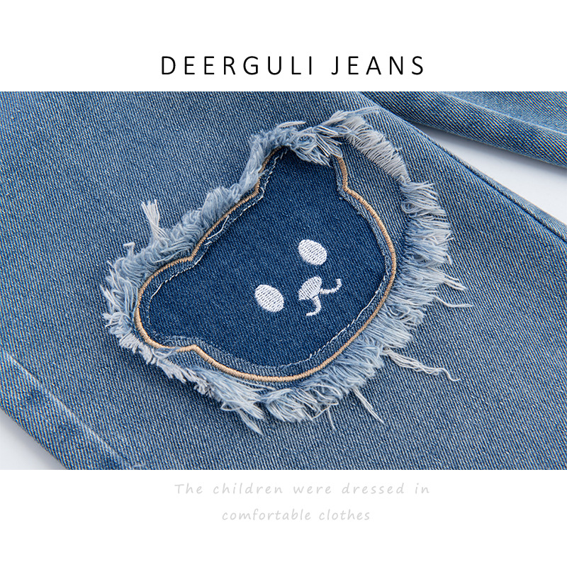 儿童牛仔裤实物图