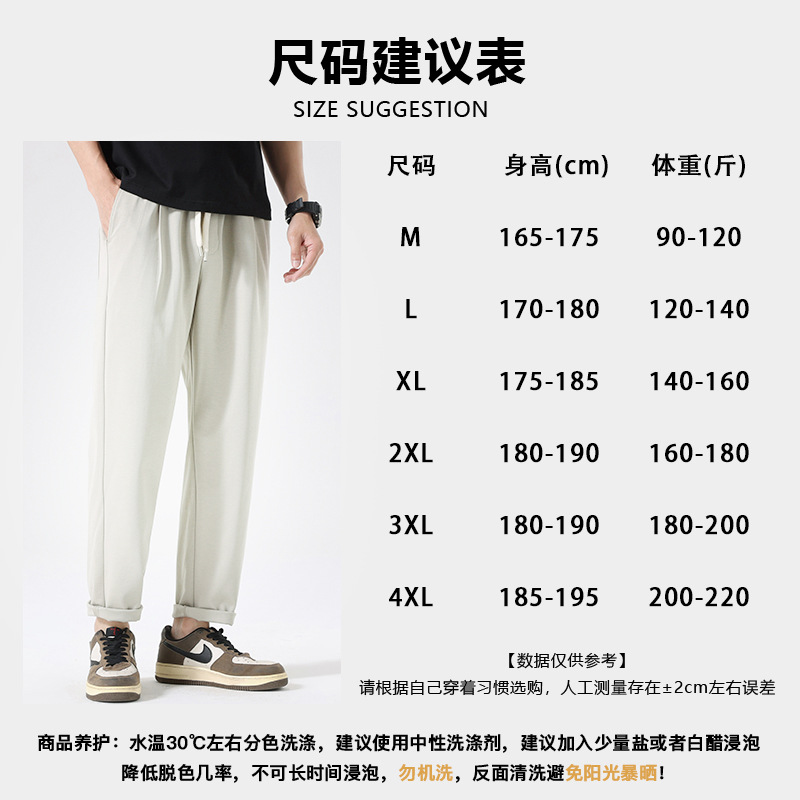 Light luxury Lyocell Tencel cotton pants Men's 2025 Summer loose conical straight-leg pants Men's versatile casual long pants Application Scenario