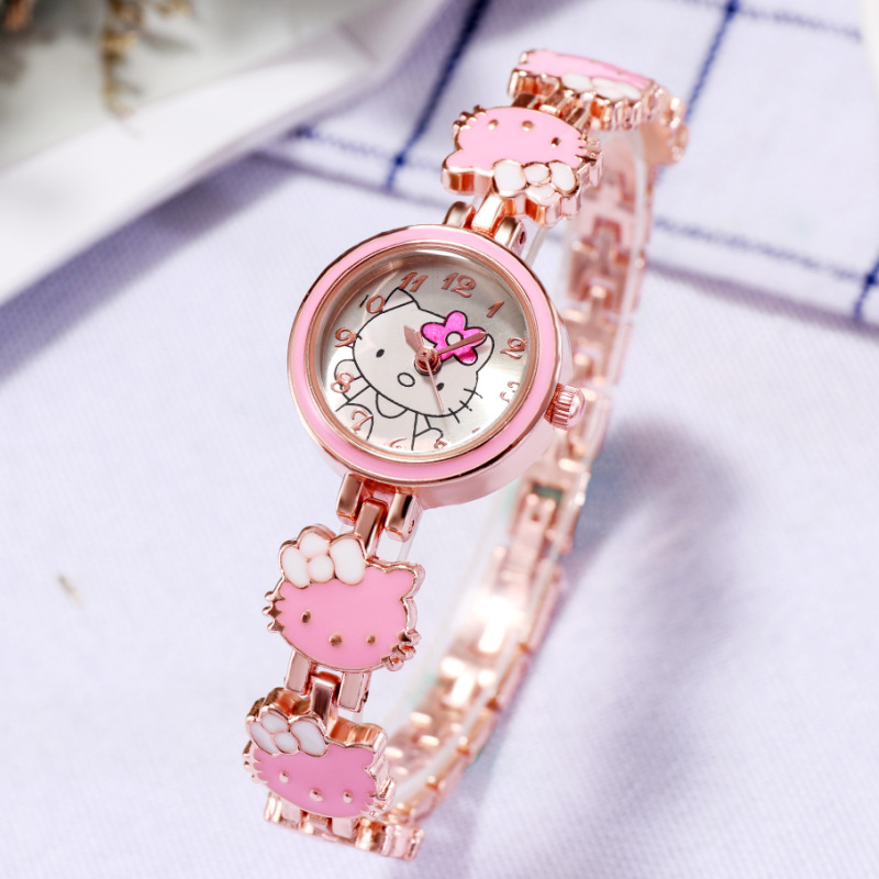 The new KT Cat watch for women is a fashionable and cute children's bracelet steel band watch and an electronic quartz watch for women and students Application Scenario