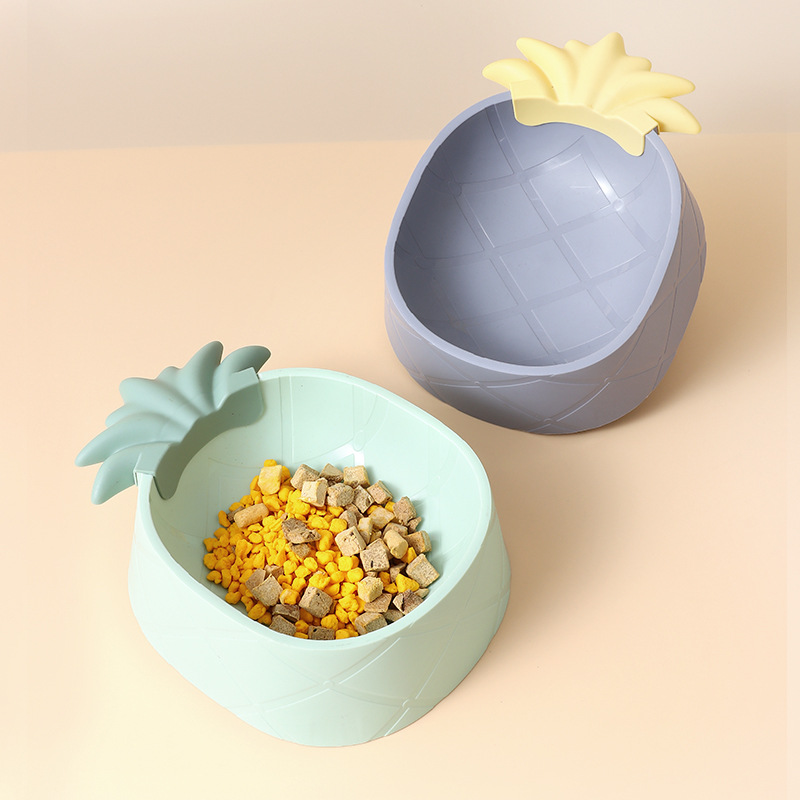 Wholesale InS-style pineapple patterned pet single bowl neck guard, cat bowl, pet food bowl and feeding bowl in stock Specification image