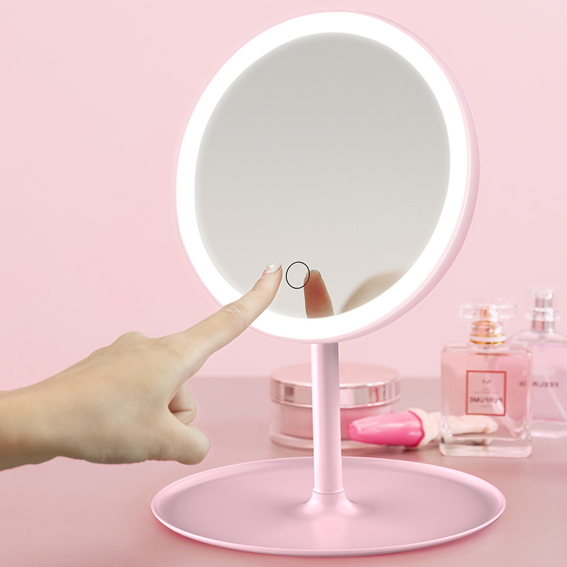 Led Makeup Mirror With Light Table Type Internet Celebrity Female Filling Light Small Mirror Ins Style Dormitory Desktop Portable Small Vanity Mirror details Picture