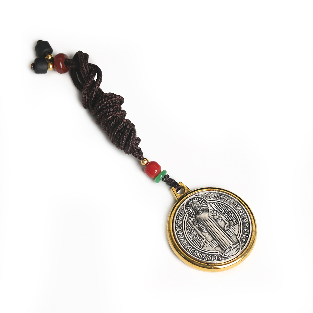 Europe And The United States Cross-Border Foreign Trade Hot Icon Pendant Alloy Holy Father Saint Benedict's Cross Necklace Pendant Jewelry Cross-Border E-Commerce Jewelry Men And Women Couples Gift Manufacturers Wholesale details Picture