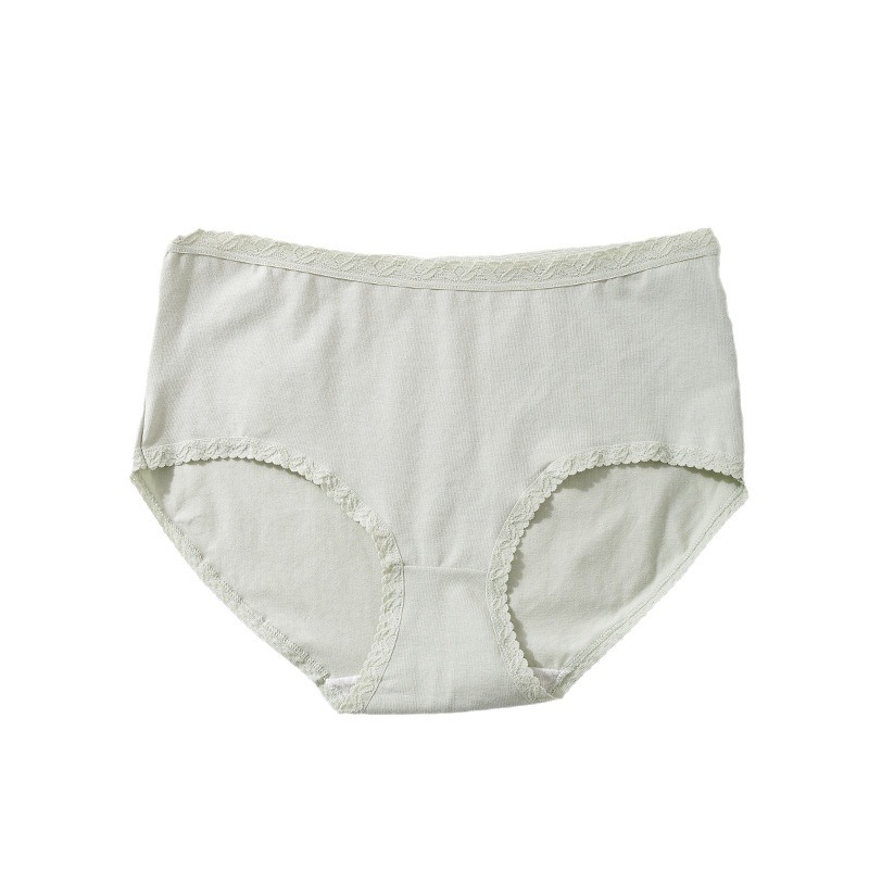 Pure cotton underwear for women, high-waisted and plus-size mommy pants, hip-hugging triangle pants, 40-count cotton breathable solid color women's underwear Item Picture