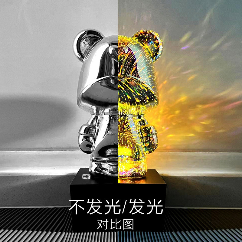 On that day, we distributed bear lanterns, seven-color glowing bear atmosphere lights, fireworks bear bedroom and living room table decorations, and small night lights details Picture