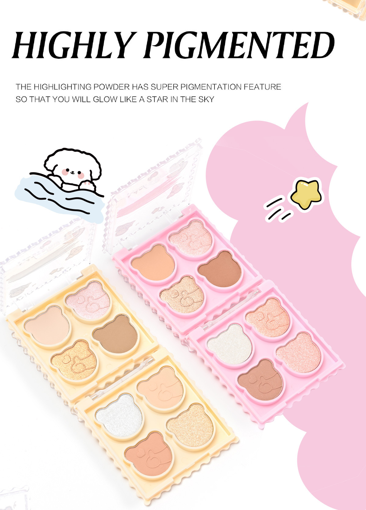 SEVENCOOL Contouring High-gloss one-piece Set: Earth tone matte high-gloss easy to apply stage makeup, exclusively for export pic 5