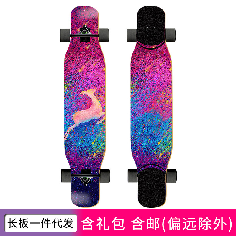 Distribution Dream Hollow Longboard Skateboarding Beginner Boys & Girls Children Adult Brush Street Walking Dc Flat Flower Quadrille Edition