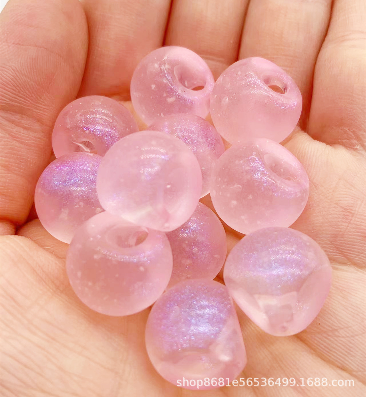 diy handmade mobile phone chain car hanging loose beads 16#, acrylic bead Mermaid Mermaid fine glittering night light starry sky round bead edge hole Application Scenario