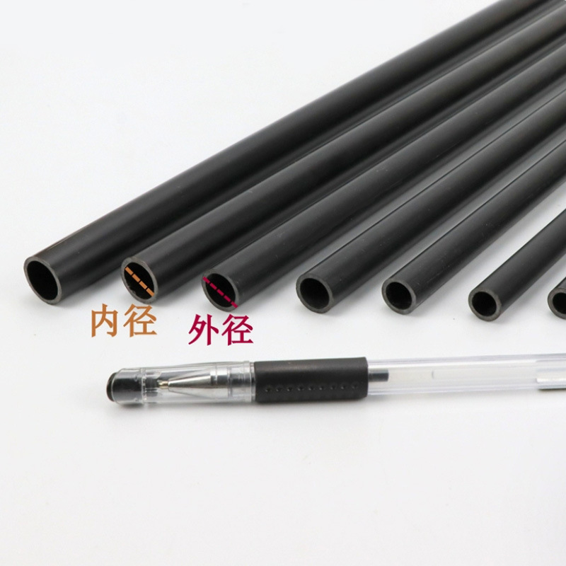 PVC fine pipe, plastic pure black small pipe, hard pipe, round pipe, fine hard pipe, small water pipe, small diameter hollow wire pipe Specification image