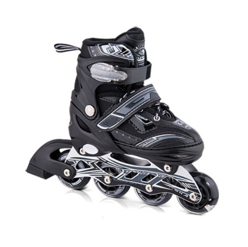 高鑫溜冰鞋儿/男女直排旱冰/初学者3-5白底实物图