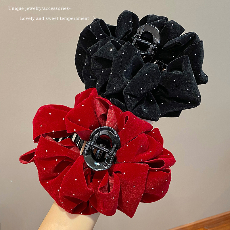 2023 New Super Size Seersucker Hair Grab Clip Hair Clip Headpiece Hair Card Female Shark Clip Back Of Head Specification drawing