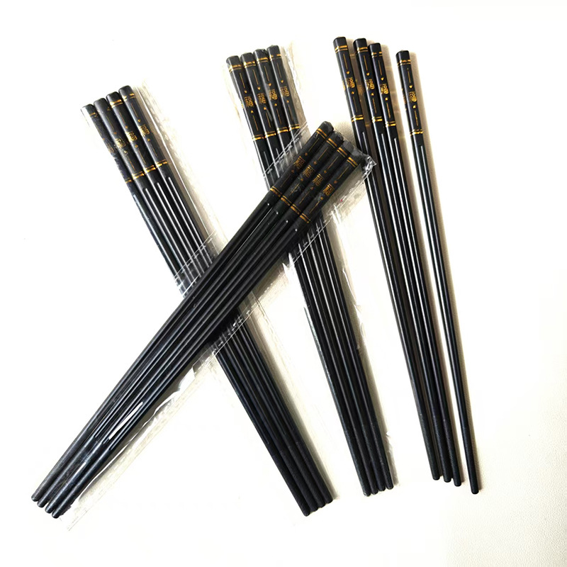 2 pairs of gold-embossed chopsticks, 1500 yuan each. 2 pairs of gold-embossed chopsticks, household "Fu" character chopsticks, hotel and catering chopsticks, black chopsticks, 1 yuan wholesale supply details Picture