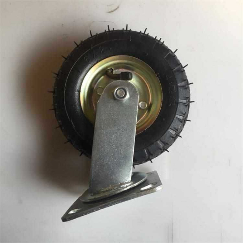 6寸充气轮胎8/10寸加厚打气万向轮子平板车小推车定向脚轮2/350-4