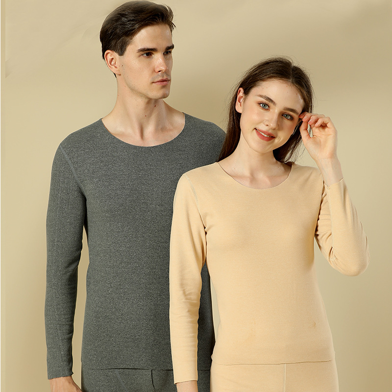 Silk Wool Thermal Underwear Cold And Heat Storage Long Johns Set Seamless And Fleece Thickened Undergarments