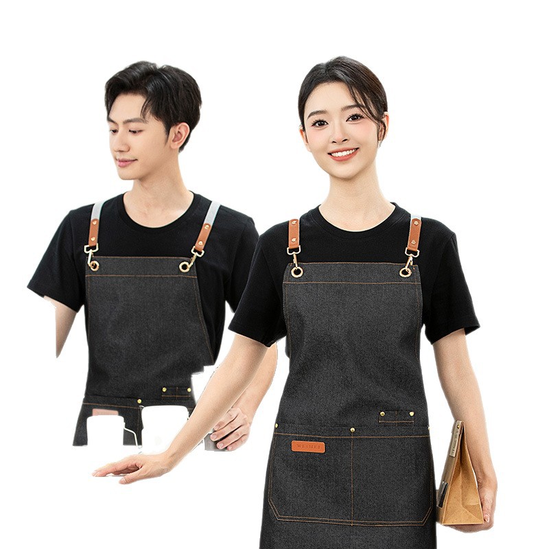 围裙/袖套/围裙女长袖时尚/美发围裙/无纺布围裙白底实物图