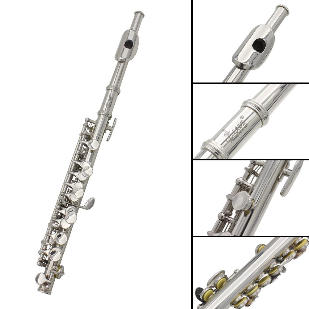 C调16孔短笛/白铜管体/初学考级西洋乐器笛子细节图