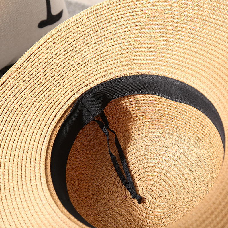 度假帽子海边大檐草帽女夏天沙滩帽小清新可折叠遮阳帽太阳帽详情图4