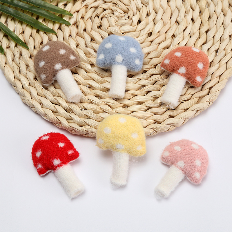 New Color Size Mushroom Stuffed Cotton Doll Plush Brooch Diy Hair Clip Headband Shoe And Hat Accessories Accessories details Picture