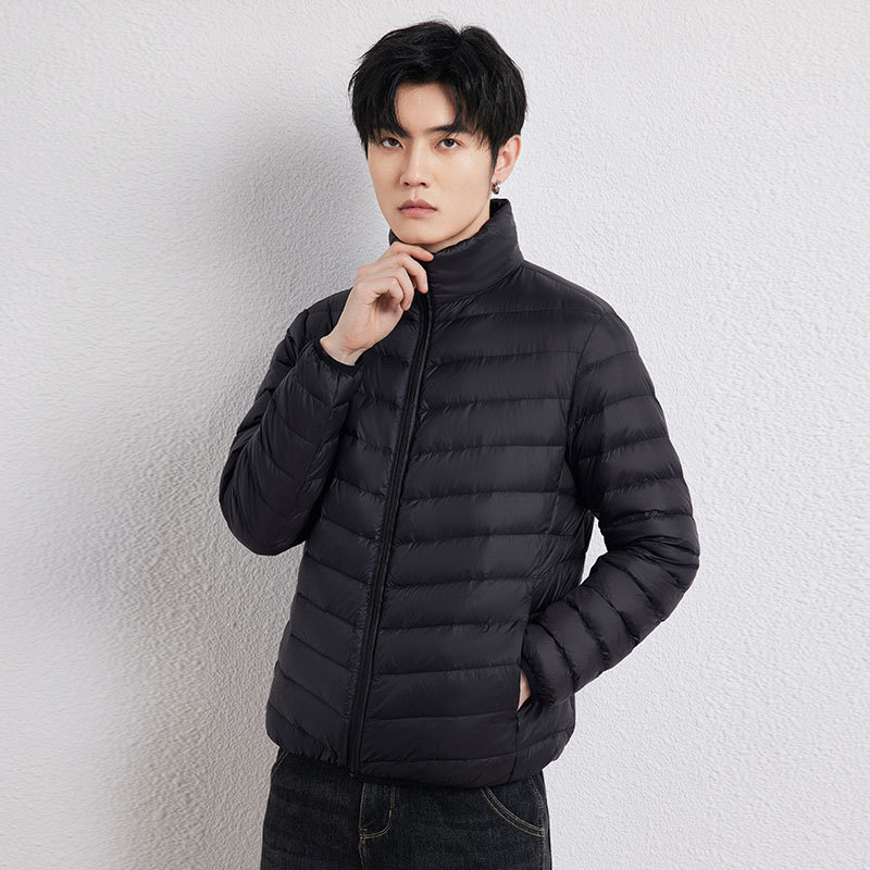 Men's high-end lightweight down jacket, light and thin men's high-quality light and thin down jacket, stand-up collar casual down jacket details Picture