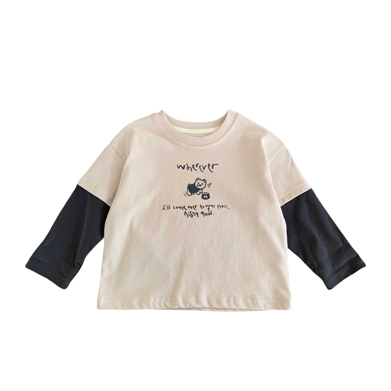 Korean children's spring and autumn clothing for boys and girls, two long-sleeved T-shirts, children's casual hoodie, autumn T-shirt for boys Item Picture
