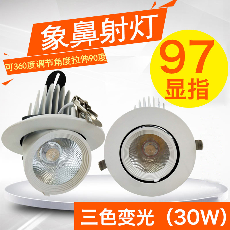 Manufacturers spot LED elephant nose spotlights 30W clothing store COB ceiling embedded 4500K spotlight a piece of hair