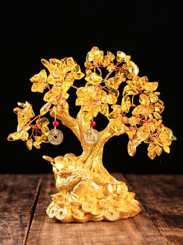 Natural topaz tree Corporeal pot pot dragon turtle living room decoration porch home office gift ornaments Application Scenario