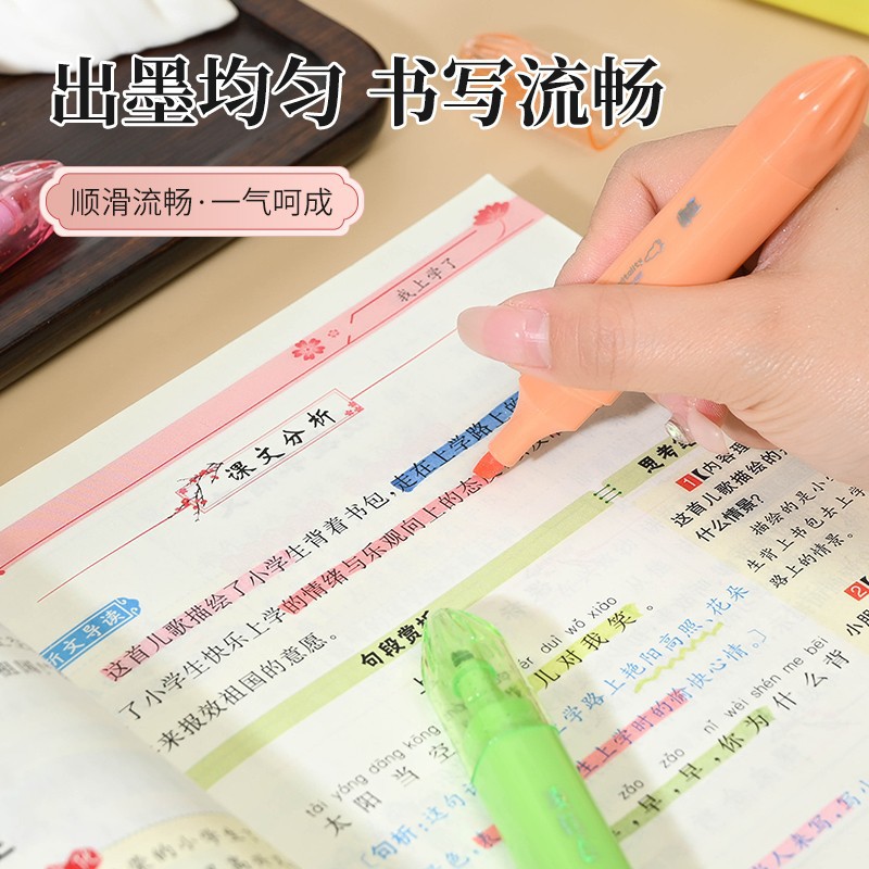 WD-3027吻朵单头爆闪荧光笔高颜值闪粉记号笔学生彩色标记笔手账