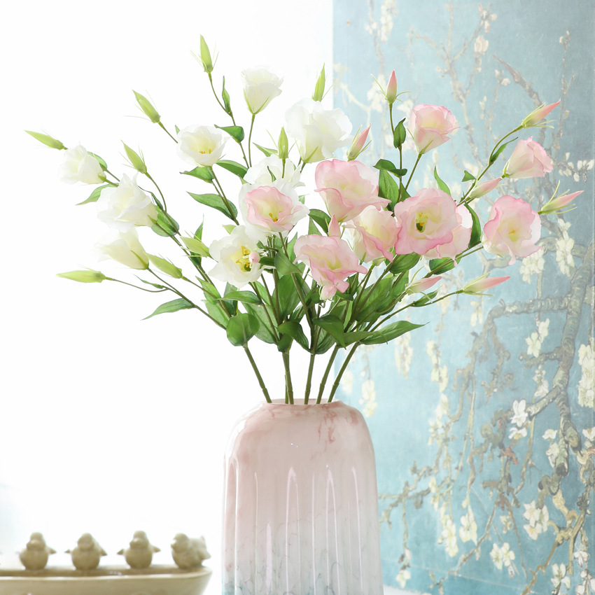 仿真花桔梗假花7头洋桔梗家居装饰婚庆花艺绢花假花场景布置摄影详情9