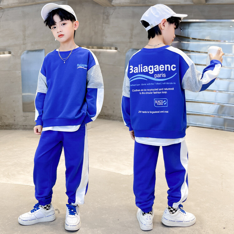Wholesale of the 2022 new Korean version children's autumn casual hoodie set for middle-aged and young boys details Picture