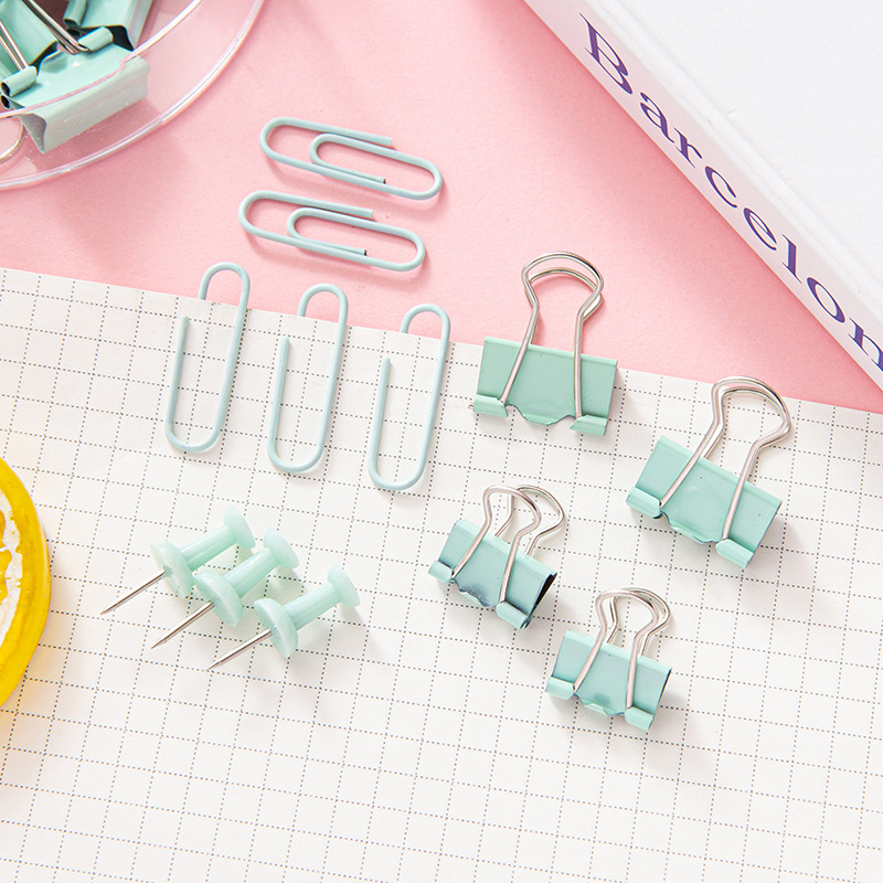 Multi-functional color dovetail clip mixed combination paper clip I-shaped nail long tail clip office supplies set ticket clip Specification image