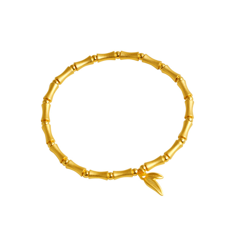 Shajin National Trend New Chinese-style bamboo joint bracelet jewelry, elegant and versatile for girls, couple's hand beads, imitation gold bestsellers Item Picture