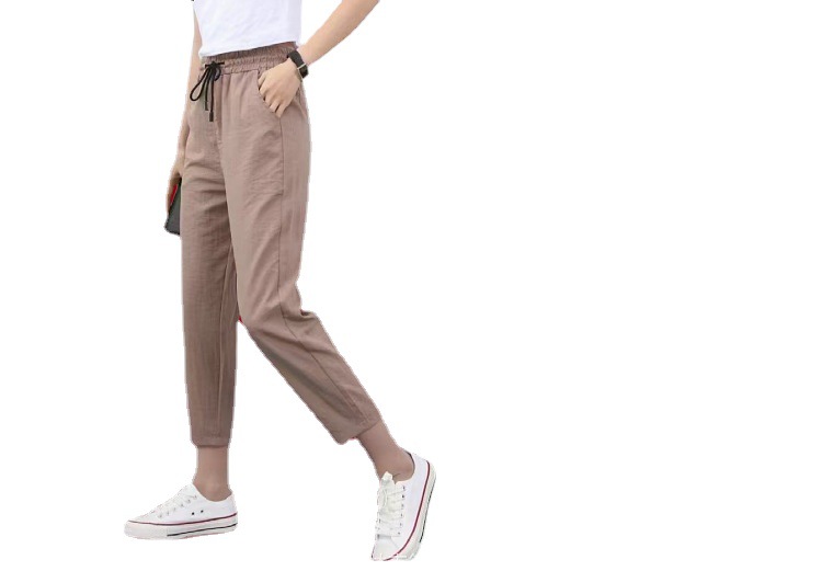 Middle-aged and elderly women's pants from street stalls, trembling sound, live streaming, bamboo joint, cotton and linen, large size 9 fen summer fat grandma pants, factory first-hand Application Scenario