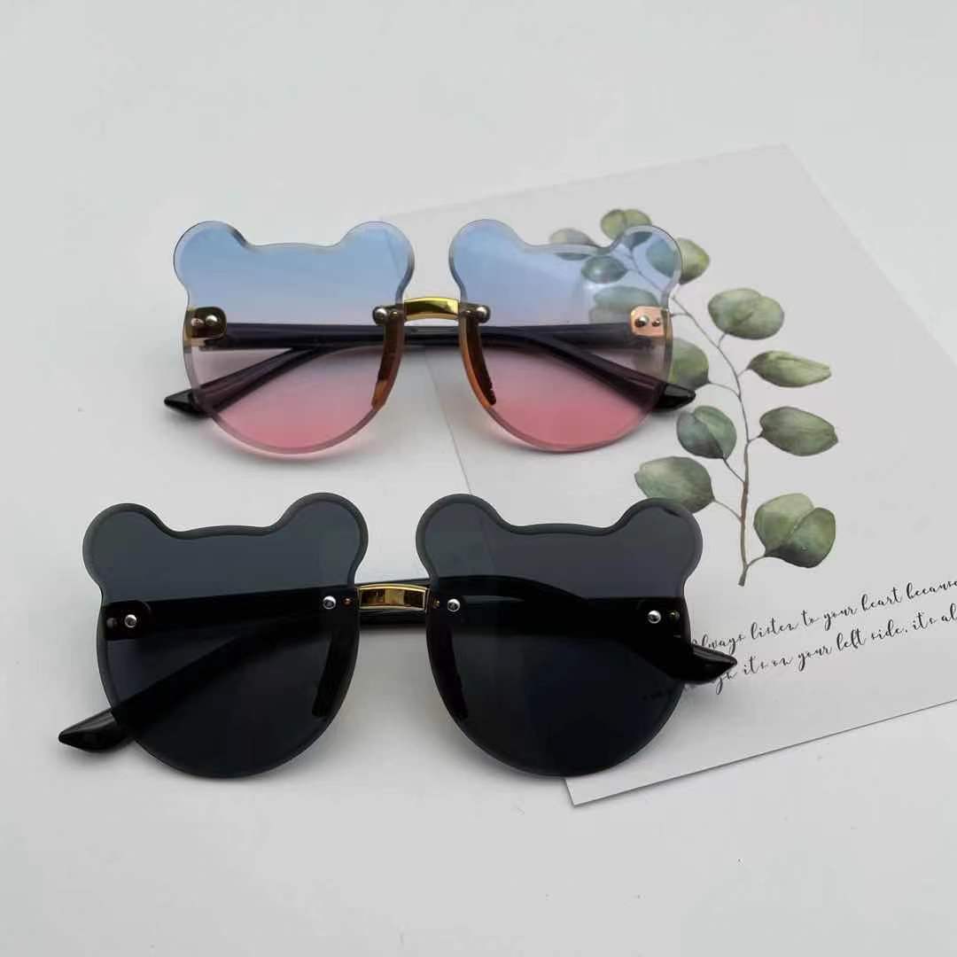 Little Bear Street Style Children's fashionable glasses, internet-famous street style glasses, frameless, funny, trendy, cool and stylish sunglasses details Picture