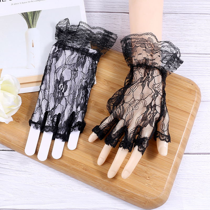 Manufacturers Direct For Summer Simple Sun Screen Lace Dinner Thin Half Finger Wedding Dress Veil Accessory Gloves