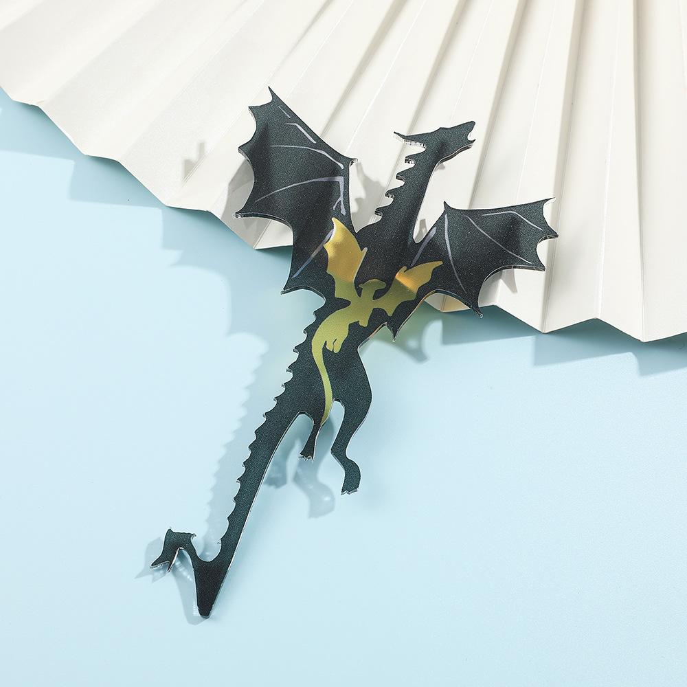 New creative Western double-winged dragon acrylic bookmark, fan gift, student stationery wholesale