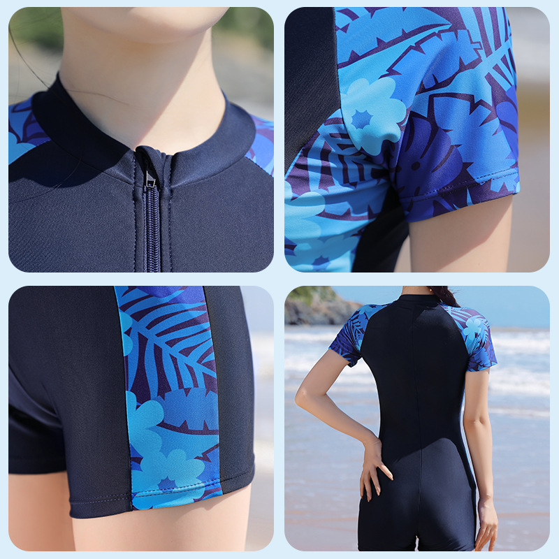 Swimsuit Women's Hot Spring Swimsuit One-Piece Sports Flat Angle Conservative Plus Size Slimming New Student Professional Women's Swimsuit Application Scenario