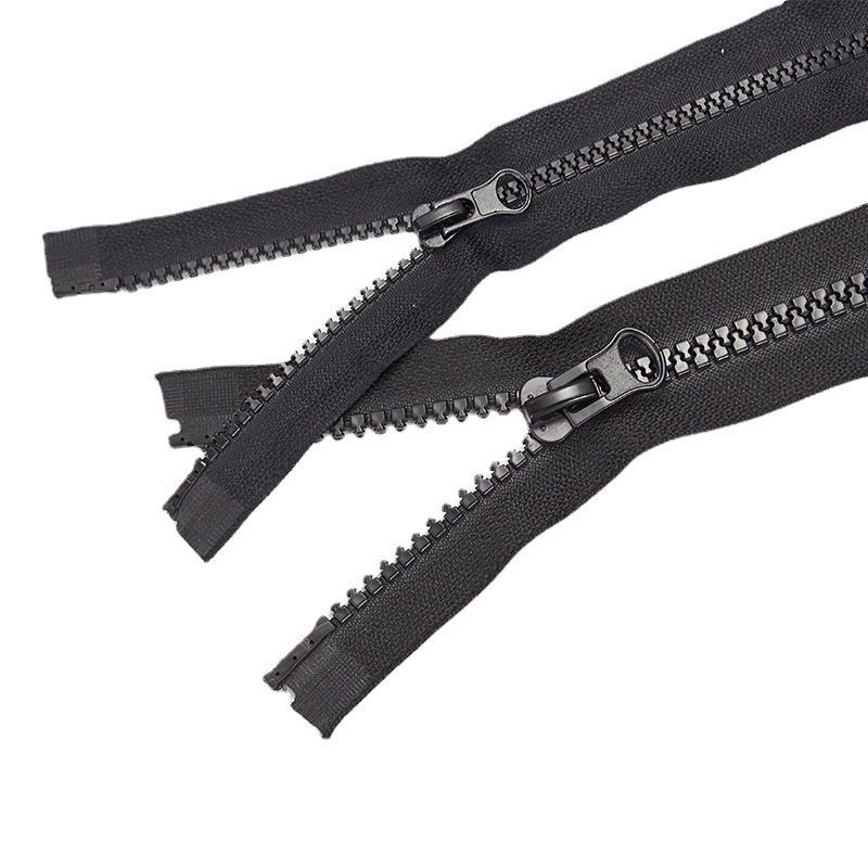 No. 5 and No. 8 resin zippers, single and double opening, clothing jackets, down jackets, cotton jackets, zippers, in stock, black, multiple sizes Item Picture