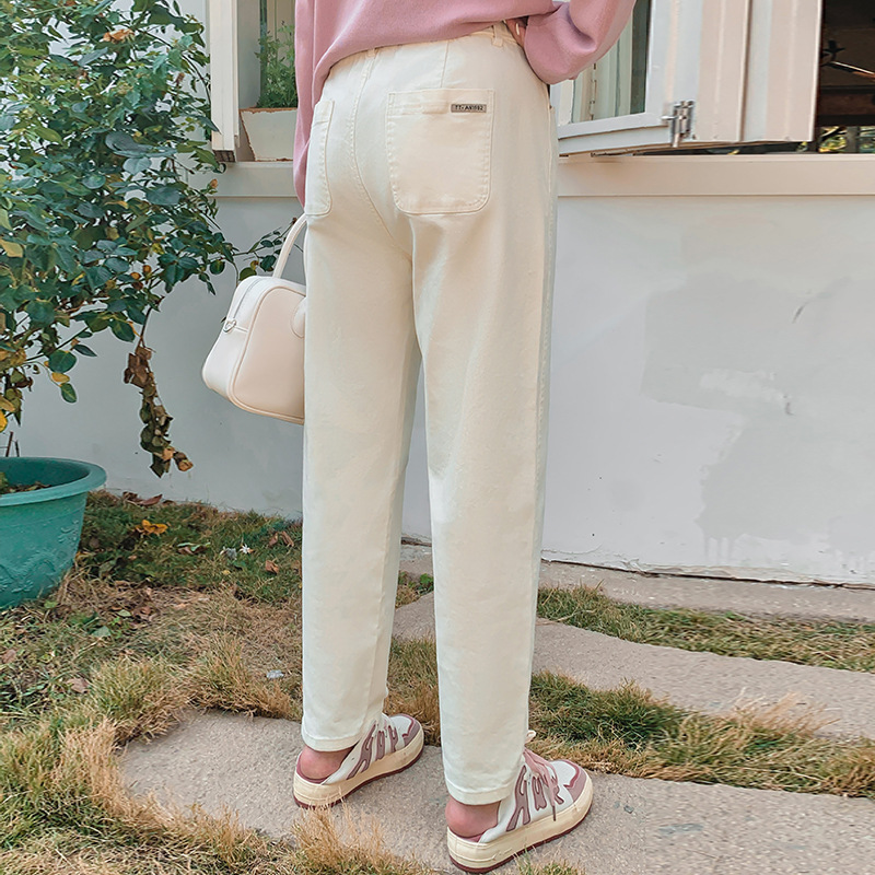 Plate-size women's stretchy loose straight-leg pants for women 2025 autumn edition, high-waisted, slimming and hip-covering dad pants NK1008 Application Scenario