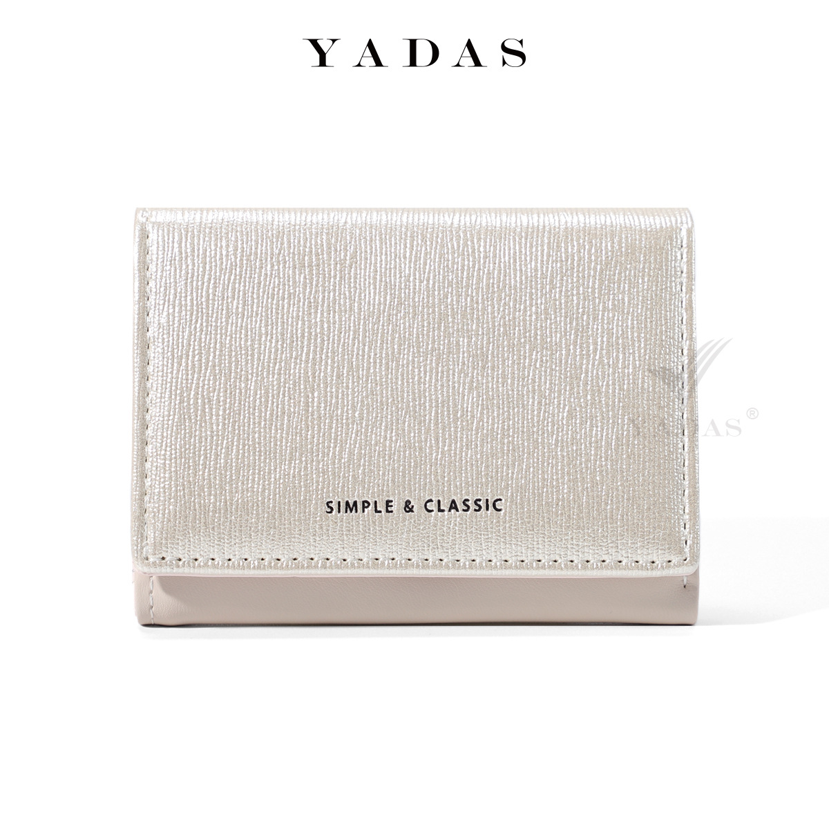 【 Sparkling 】YADAS Simple Ladies' card Case, fashionable gold and Silver PU leather short 30% off coin Purse Item Picture