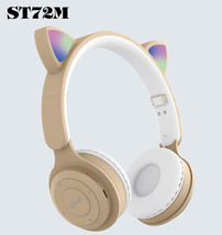 跨境新款头戴式无线蓝牙耳机ST72M 时尚猫耳可折叠插卡FM蓝牙耳机