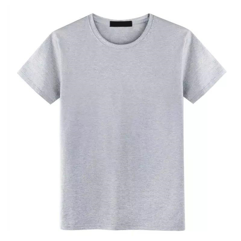 男士短袖T恤/纯色素色/纯黑全黑白/简约夏季款/半袖体恤衫白底实物图