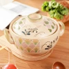 Japanese-style clay pot, household soup and stew pot, large Mantoyaki ceramic pot, open flame gas high-temperature resistant gas stove, clay pot details Picture