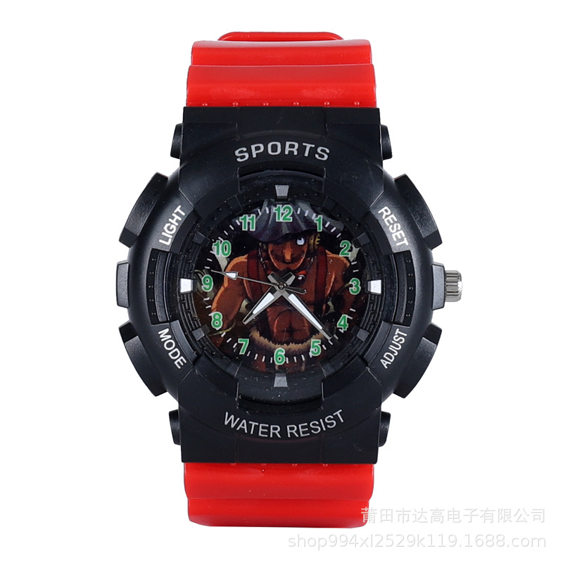 One Piece Luffy sports pointer quartz watch, fashionable electronic children's watch, waterproof outdoor color-block watch wholesale Item Picture