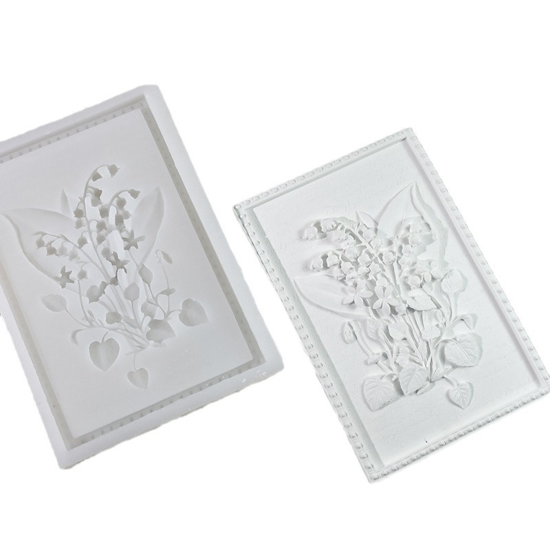 diy硅胶模具铃兰花盘装饰摆件花朵饰品收纳托盘石膏模具白底实物图