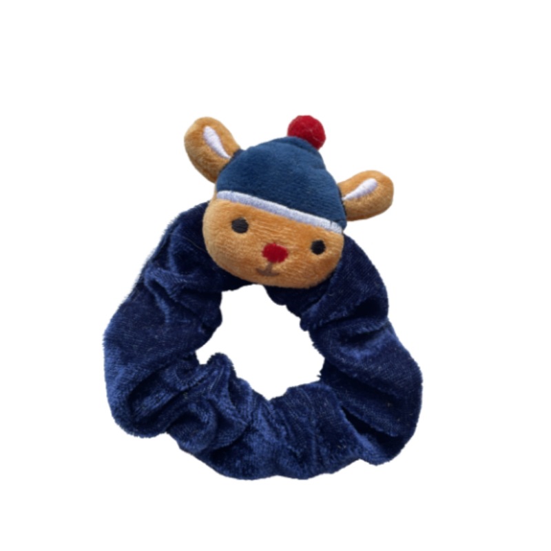 Cross-border Christmas hair band, new European and American pig large intestine hair band, Santa Claus cartoon head reindeer hair band headwear, cotton stuffed doll cute hair band atmosphere accessory Item Picture