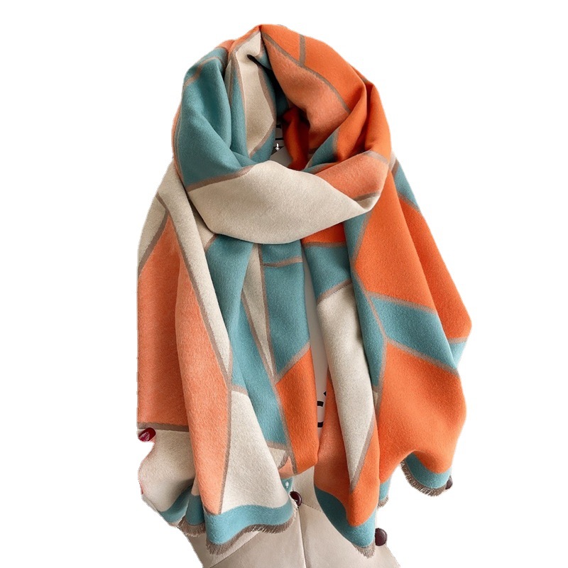 Air-Conditioned Room Shawl With Autumn Female Winter Office Nap Blanket Cloak Neck Warm With Imitation Cashmere Scarf Item Picture