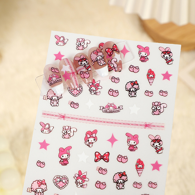 Nail Paper Day Tie Glue Nail Sticker 【 Kulomi Sticker 】 Sweet Cool Girl Ultra Thin Nail Sticker Specification drawing