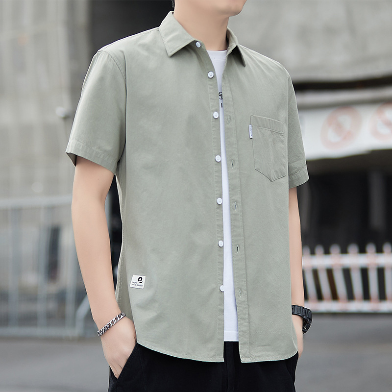 Pure cotton short-sleeved shirt for men's summer 2025 new style thin all-cotton inch shirt, a trendy business and casual shirt for young people Application Scenario