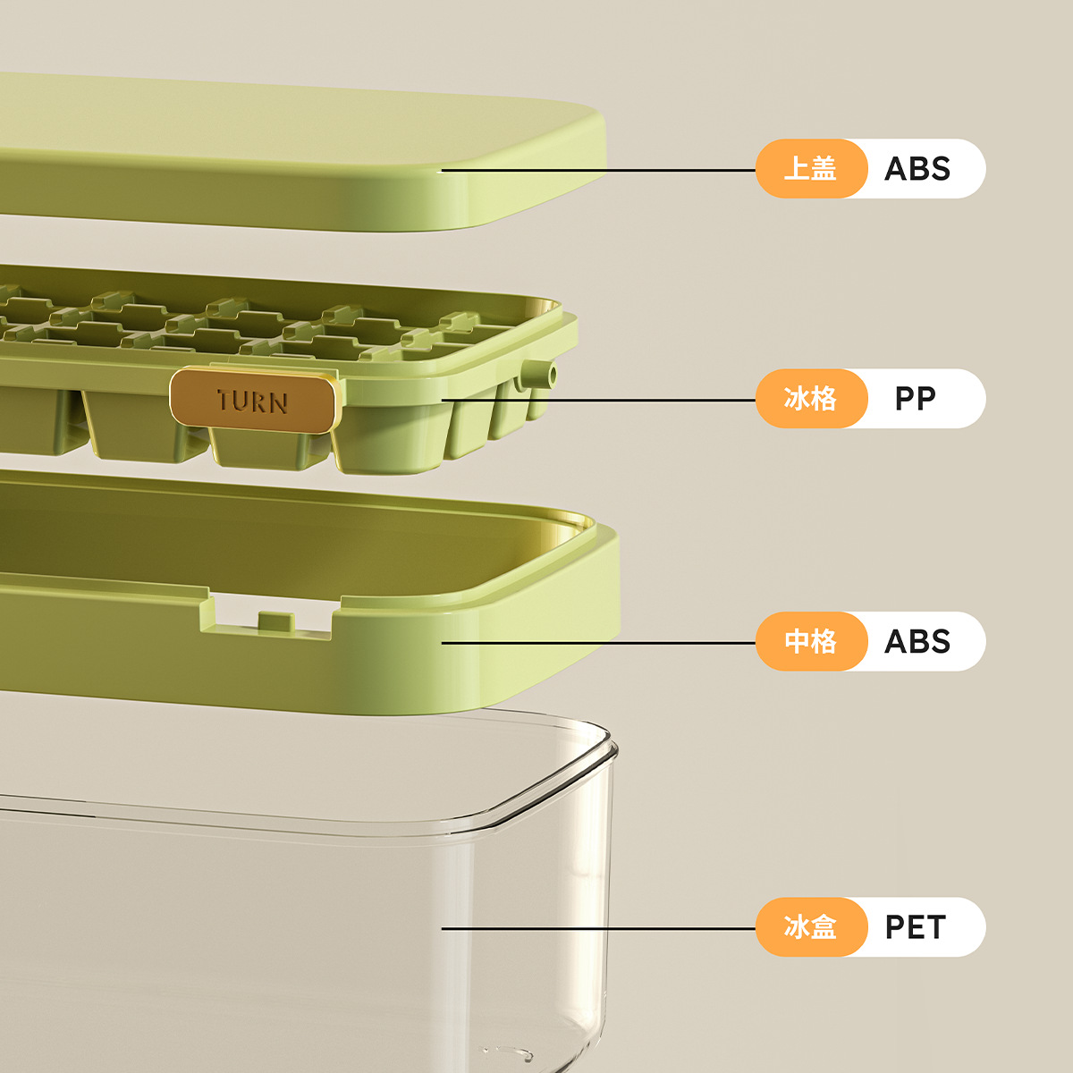 翻转冰格一键脱冰家用冰块模具夏季制冰神器冻冰块按压双层制冰盒详情图4