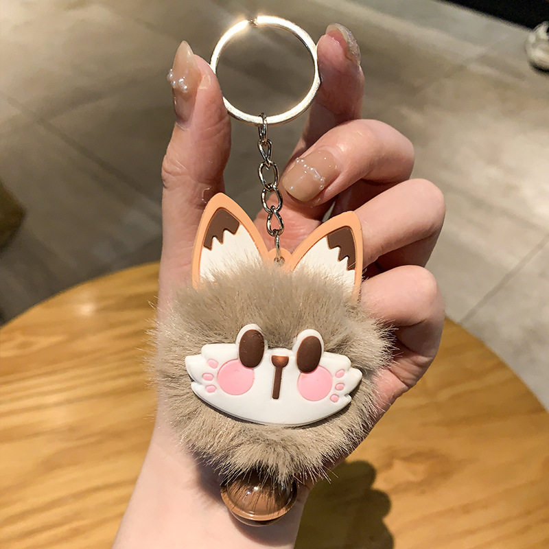 毛绒铃铛猫钥匙扣挂件网红小众书包学生闺蜜情侣娃娃礼品挂饰详情6